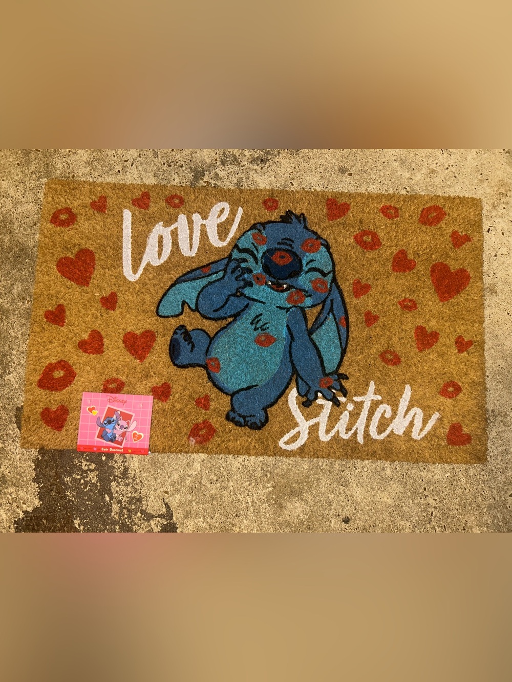 Disney Stitch Love Valentine’s Doormat